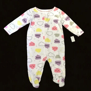 NWT Koala Baby Cloud Print Multicolor Snap Onesie Sleeper Size 3-6M